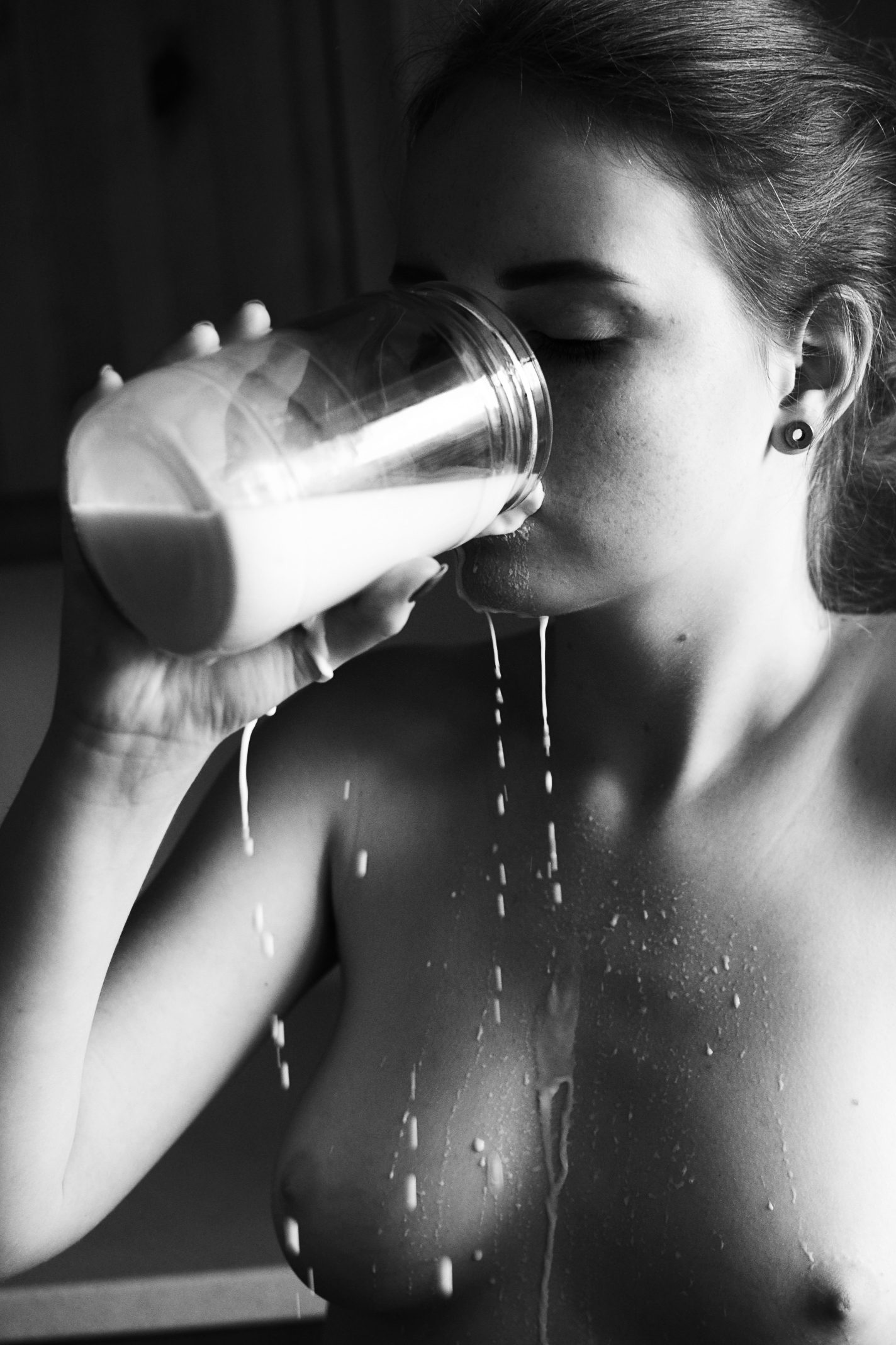 erotic boudoir milk on breasts